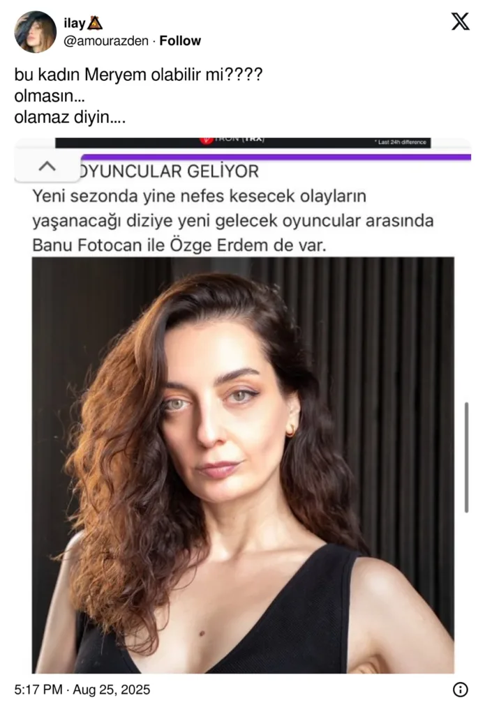 Uzak Şehir’e Katılan Özge Erdem, Cihan’ın “Tek Aşkı” Meryem mi Olacak? İzleyici Panikledi